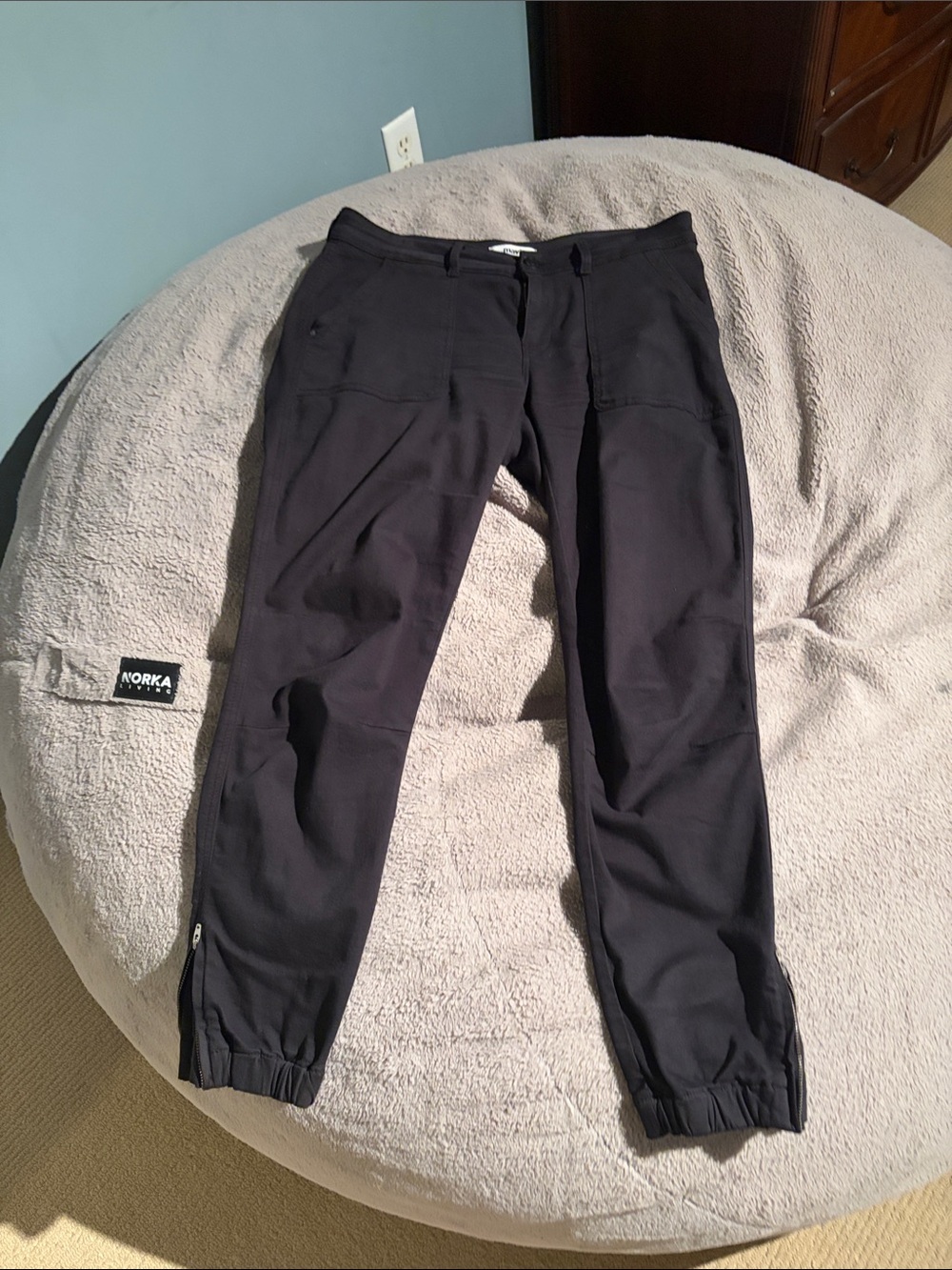 Mavi Black Jogger Pants with Zipper Ankles